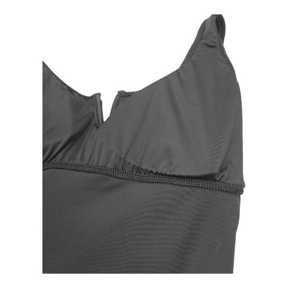 Anne Cole Black One-Piece Swimsuit Medium Adjustable Straps Keyhole Neckline - Picture 10 of 14